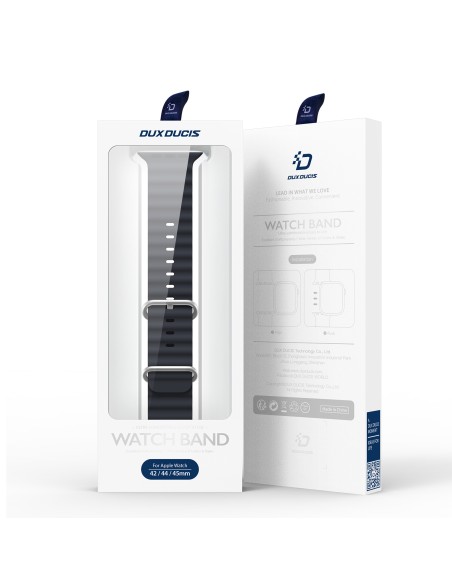 Dux Ducis laikrodžio dirželis 9 / 8 / 7 / 6 / 5 / 4 / 3 / 2 / SE (45 / 44 / 42 mm) Silikoninė apyrankė pilka („OceanWave...