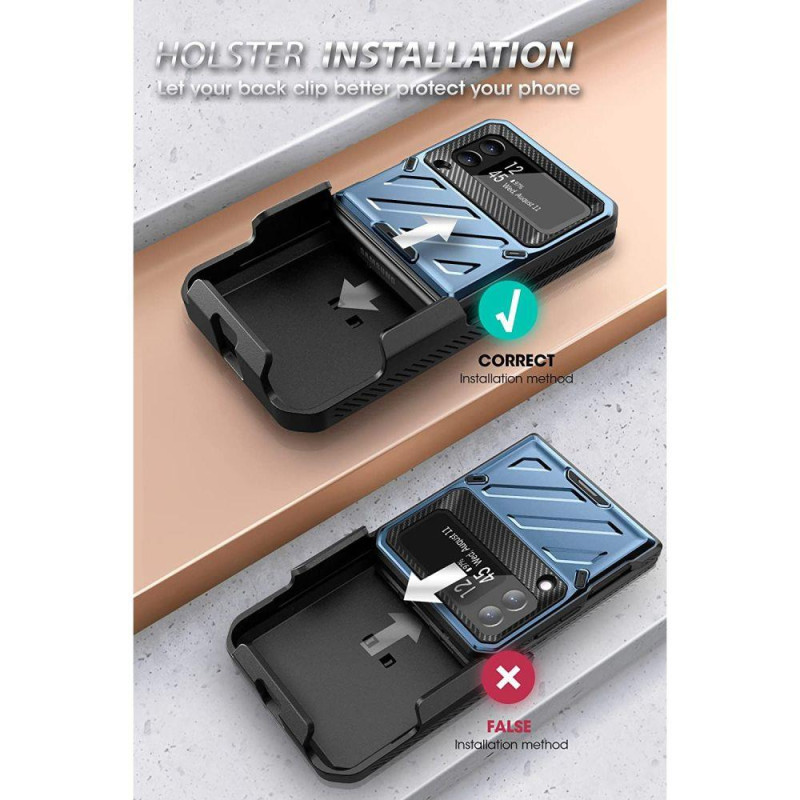 Unicorn Beetle Pro Supcase dėklas, skirtas Samsung Galaxy Z Flip 4 - mėlynas