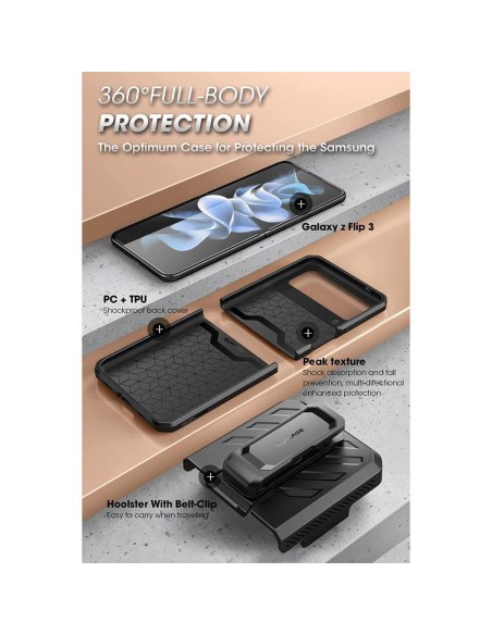 Unicorn Beetle Pro Supcase dėklas, skirtas Samsung Galaxy Z Flip 4 - mėlynas Unicorn Beetle Pro Supcase dėklas, skirtas Samsung Galaxy Z Flip 4 - mėlynas