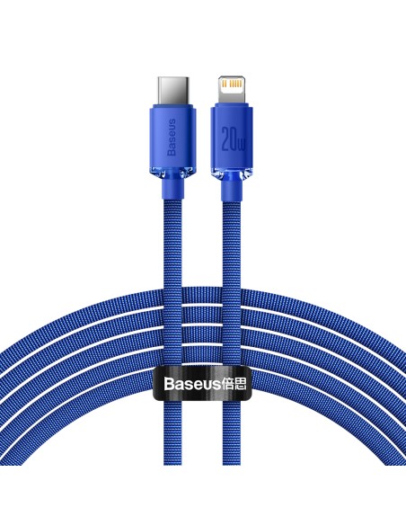 Kabelio laidas greitam įkrovimui ir duomenų perdavimui USB-C iPhone Lightning 20W 2m mėlynas Kabelio laidas greitam įkrovimui ir duomenų perdavimui USB-C iPhone Lightning 20W 2m mėlynas