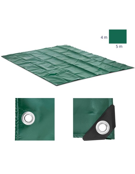 Brezento apsauginė danga su PVC ąselėmis 650 g/m2 500 x 400 cm Brezento apsauginė danga su PVC ąselėmis 650 g/m2 500 x 400 cm
