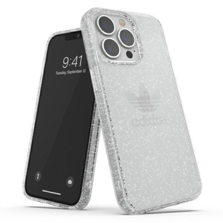 Adidas OR Protective Clear Case Glitter dėklas, skirtas iPhone 13 Pro / iPhone 13 - skaidrus ir sidabrinis Adidas OR Protective Clear Case Glitter dėklas, skirtas iPhone 13 Pro / iPhone 13 - skaidrus ir sidabrinis