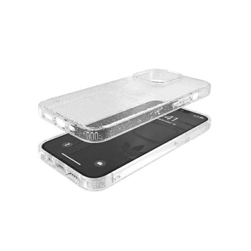 Adidas OR Protective Clear Case Glitter dėklas, skirtas iPhone 13 Pro / iPhone 13 - skaidrus ir sidabrinis