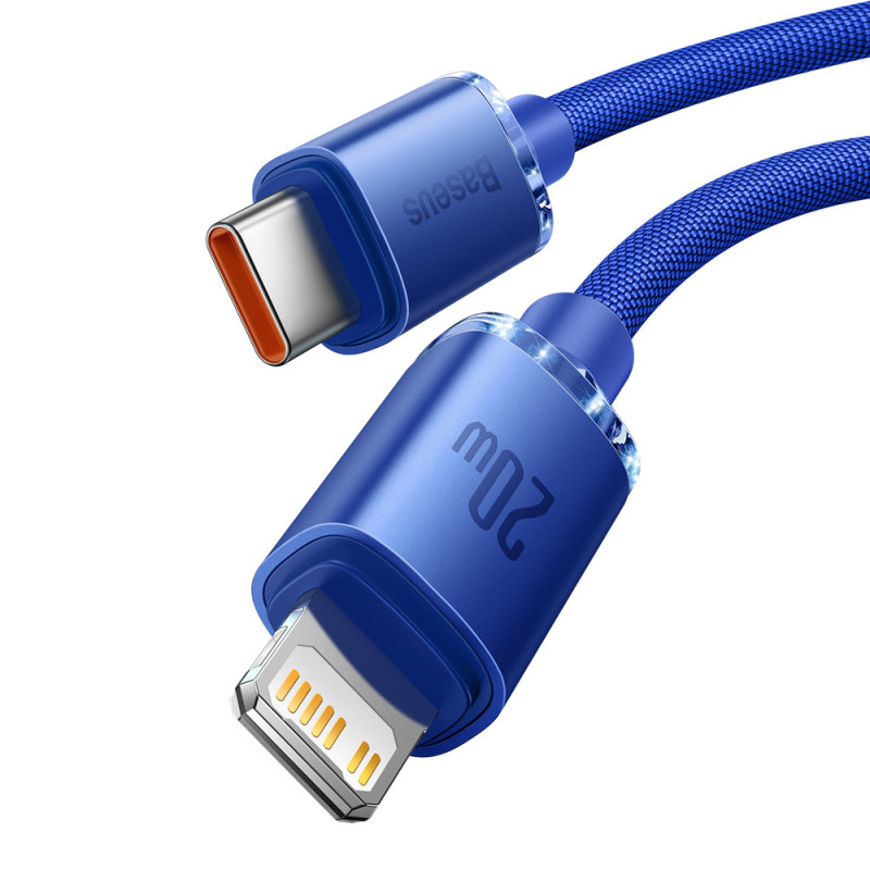Kabelio laidas greitam įkrovimui ir duomenų perdavimui USB-C iPhone Lightning 20W 2m mėlynas