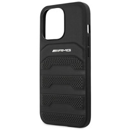 AMG Leather Debossed Lines dėklas, skirtas iPhone 14 Pro - juodas