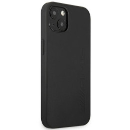 AMG Leather Hot Stamped dėklas iPhone 14 Plus - juodas