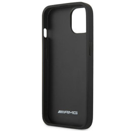 AMG Leather Hot Stamped dėklas iPhone 14 Plus - juodas