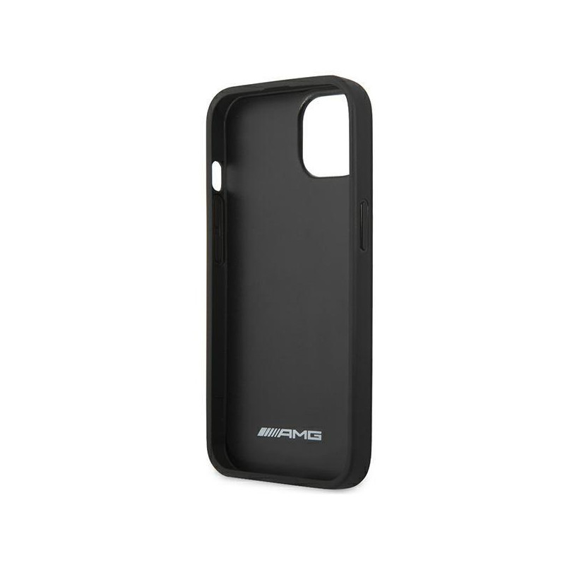 AMG Leather Debossed Lines dėklas, skirtas iPhone 14 Plus - juodas
