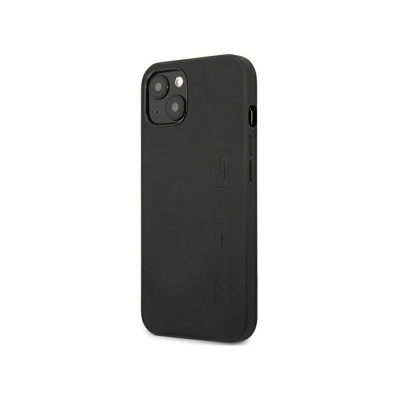 AMG Leather Hot Stamped dėklas iPhone 14 - juodas