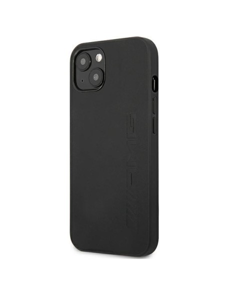 AMG Leather Hot Stamped dėklas iPhone 14 - juodas AMG Leather Hot Stamped dėklas iPhone 14 - juodas