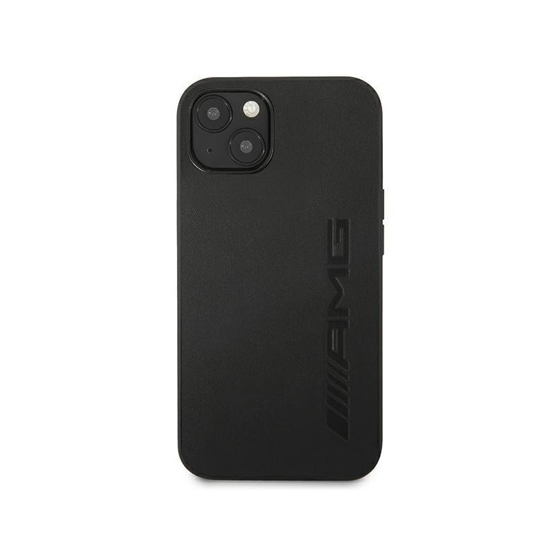 AMG Leather Hot Stamped dėklas iPhone 14 - juodas