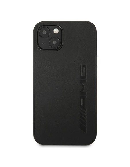 AMG Leather Hot Stamped dėklas iPhone 14 - juodas AMG Leather Hot Stamped dėklas iPhone 14 - juodas