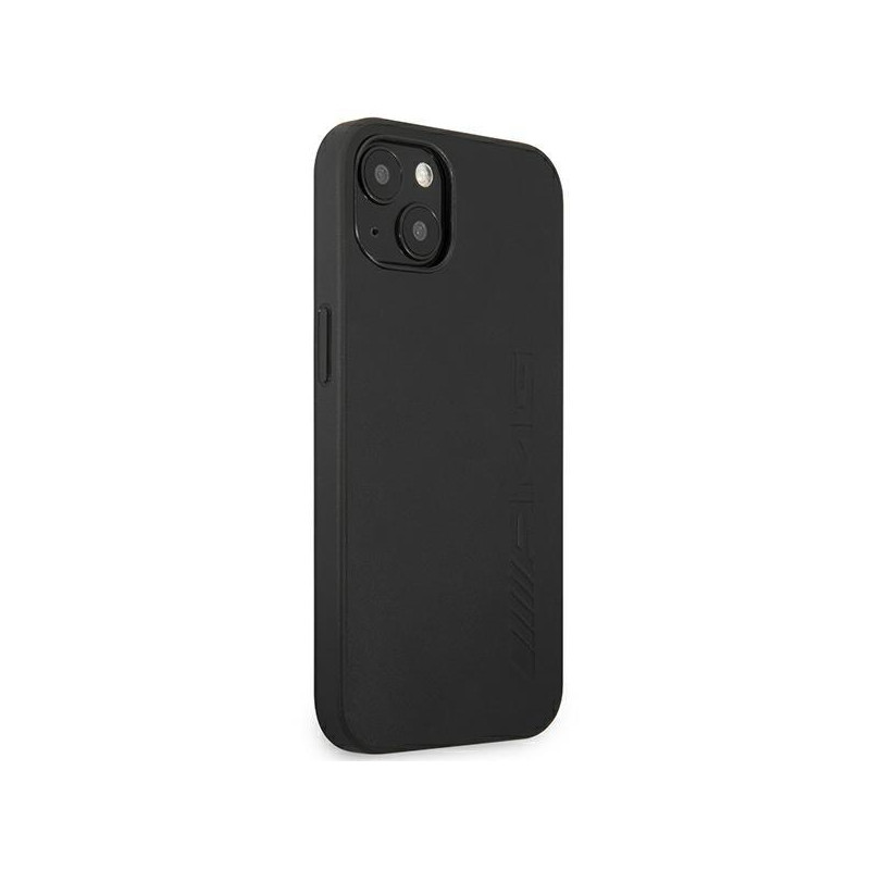 AMG Leather Hot Stamped dėklas iPhone 14 - juodas