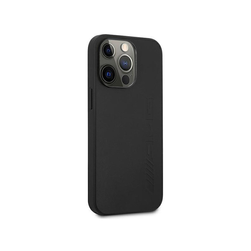 AMG Leather Hot Stamped dėklas, skirtas iPhone 14 Pro Max - juodas