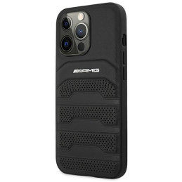 AMG Leather Debossed Lines dėklas, skirtas iPhone 14 Pro Max - juodas