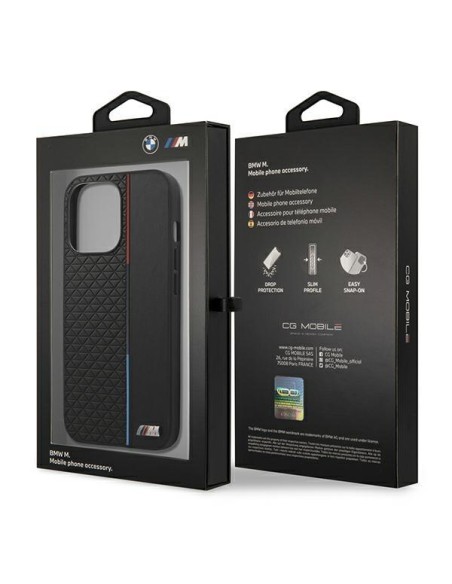 BMW M Collection Triangles dėklas, skirtas iPhone 13 Pro / iPhone 13 - juodas BMW M Collection Triangles dėklas, skirtas iPhone 13 Pro / iPhone 13 - juodas
