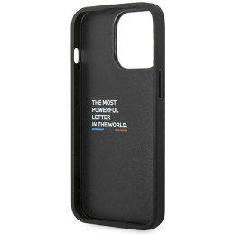 BMW Leather Stamp Tricolor dėklas iPhone 14 Pro - juodas