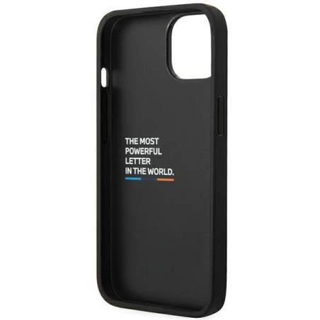 BMW Leather Carbon dėklas iPhone 14 Plus - juodas BMW Leather Carbon dėklas iPhone 14 Plus - juodas