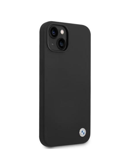 BMW Silicone Metal Logo dėklas iPhone 14 Plus - juodas BMW Silicone Metal Logo dėklas iPhone 14 Plus - juodas