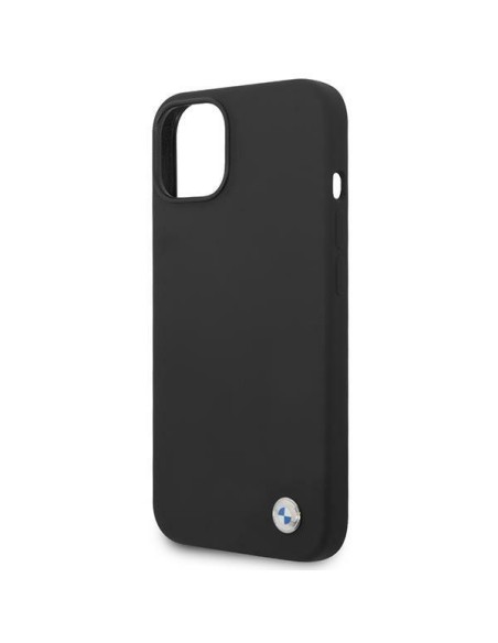 BMW Silicone Metal Logo dėklas iPhone 14 Plus - juodas BMW Silicone Metal Logo dėklas iPhone 14 Plus - juodas