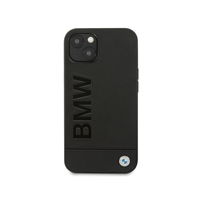 BMW Leather Stamp dėklas iPhone 14 - juodas