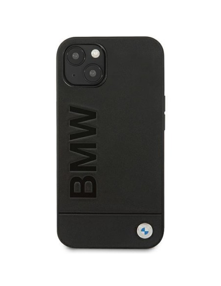 BMW Leather Stamp dėklas iPhone 14 - juodas BMW Leather Stamp dėklas iPhone 14 - juodas