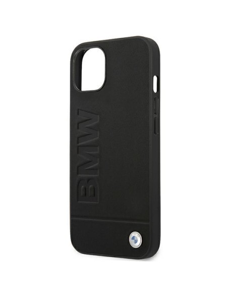 BMW Leather Stamp dėklas iPhone 14 - juodas BMW Leather Stamp dėklas iPhone 14 - juodas