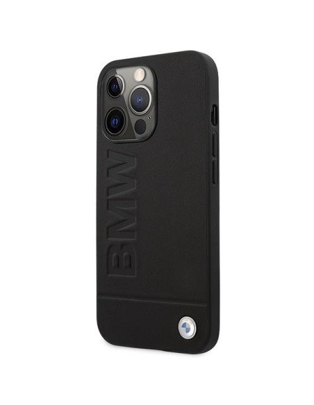 BMW Signature Logo Imprint MagSafe dėklas iPhone 14 Pro - juodas