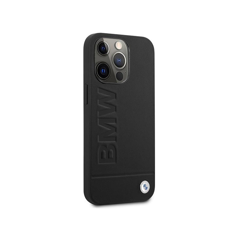 BMW Signature Logo Imprint MagSafe dėklas iPhone 14 Pro - juodas