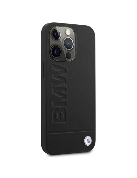 BMW Signature Logo Imprint MagSafe dėklas iPhone 14 Pro - juodas