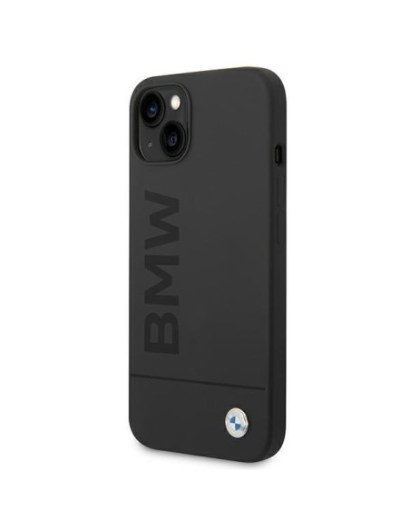 BMW Silicone Signature Logo MagSafe dėklas iPhone 14 Plus - juodas BMW Silicone Signature Logo MagSafe dėklas iPhone 14 Plus - juodas