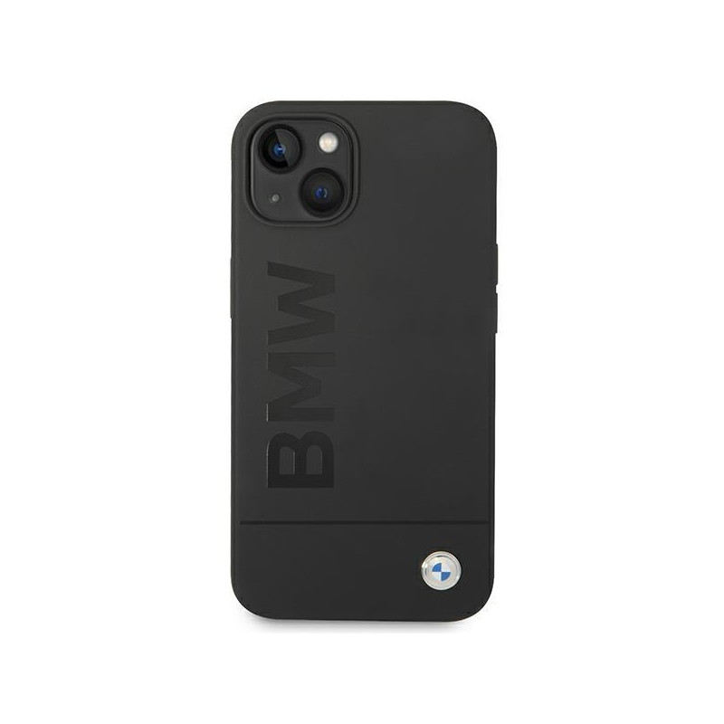 BMW Silicone Signature Logo MagSafe dėklas iPhone 14 Plus - juodas