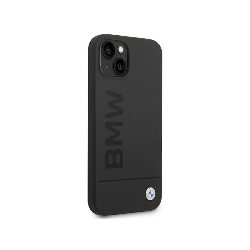 BMW Silicone Signature Logo MagSafe dėklas iPhone 14 Plus - juodas