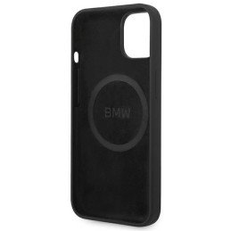 BMW Silicone Signature Logo MagSafe dėklas iPhone 14 Plus - juodas