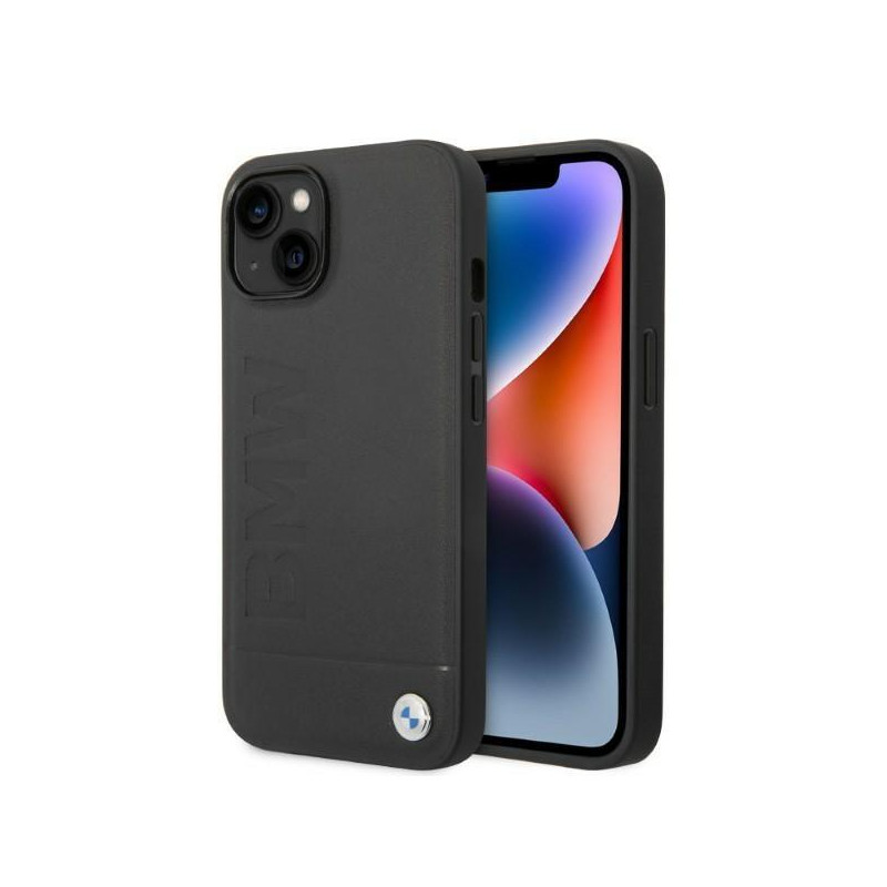 BMW Signature Logo Imprint MagSafe dėklas iPhone 14 Plus - juodas BMW Signature Logo Imprint MagSafe dėklas iPhone 14 Plus - juodas