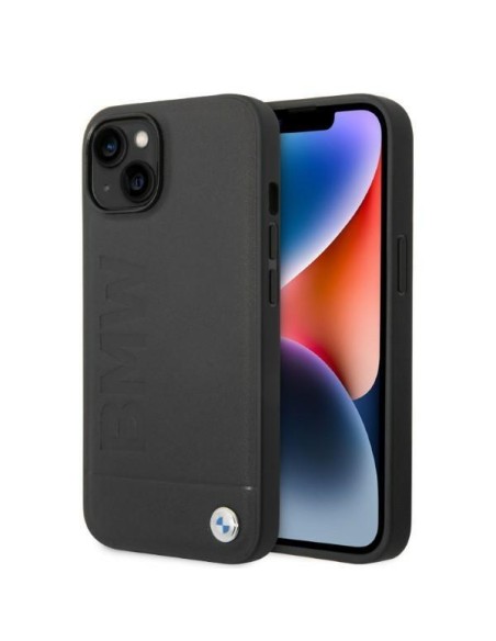 BMW Signature Logo Imprint MagSafe dėklas iPhone 14 Plus - juodas BMW Signature Logo Imprint MagSafe dėklas iPhone 14 Plus - juodas