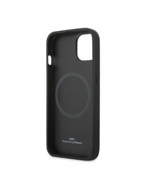 BMW Signature Logo Imprint MagSafe dėklas iPhone 14 Plus - juodas BMW Signature Logo Imprint MagSafe dėklas iPhone 14 Plus - juodas