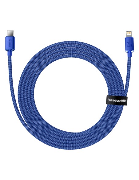 Kabelio laidas greitam įkrovimui ir duomenų perdavimui USB-C iPhone Lightning 20W 2m mėlynas Kabelio laidas greitam įkrovimui ir duomenų perdavimui USB-C iPhone Lightning 20W 2m mėlynas