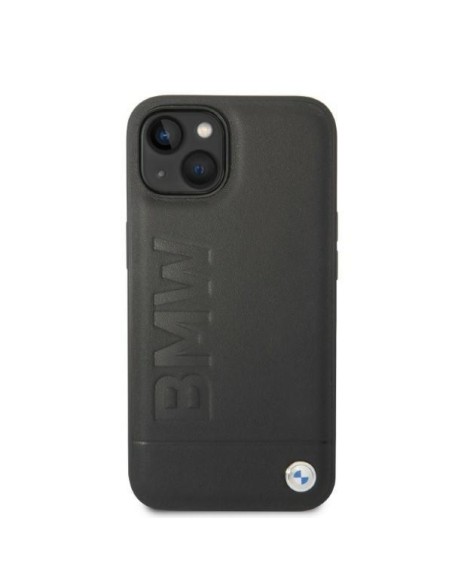 BMW Signature Logo Imprint MagSafe dėklas iPhone 14 - juodas