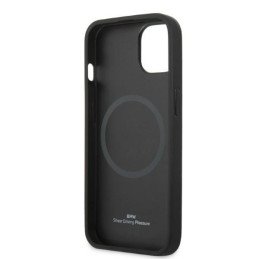 BMW Signature Logo Imprint MagSafe dėklas iPhone 14 - juodas