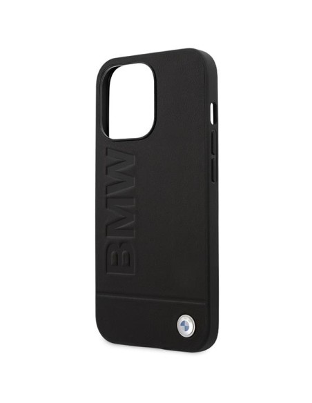 BMW Signature Logo Imprint MagSafe dėklas iPhone 14 Pro Max - juodas