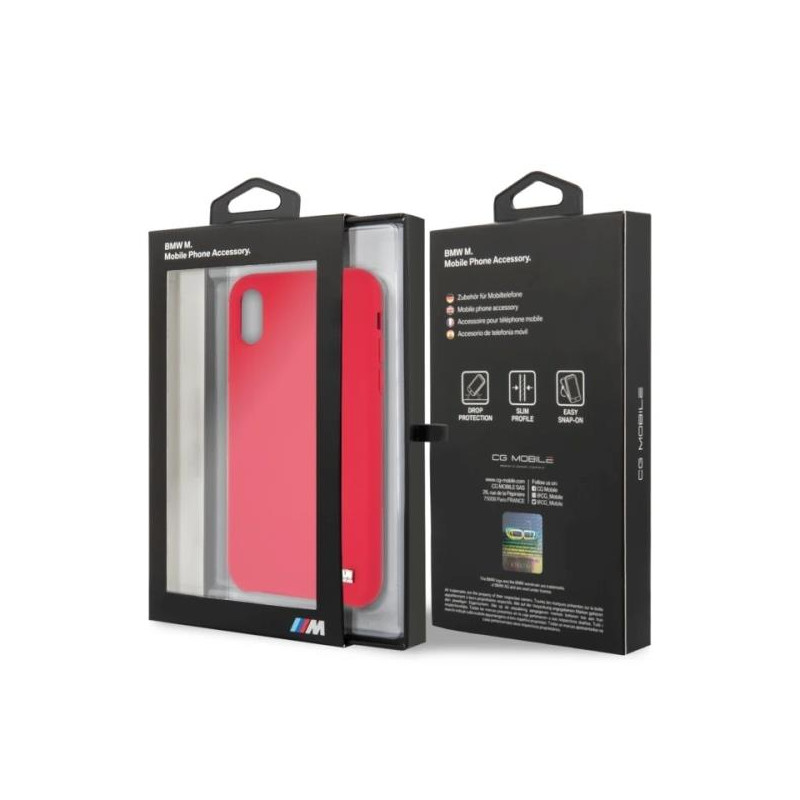 BMW Silicone M Collection dėklas iPhone X / Xs - raudonas