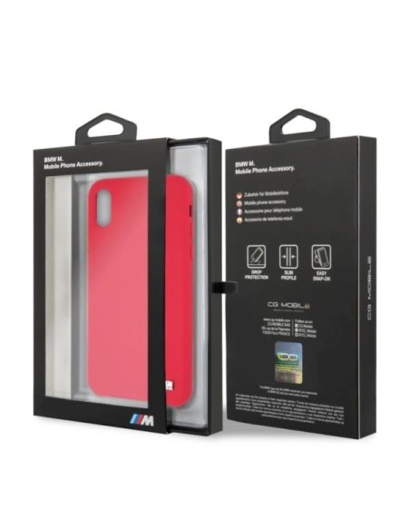 BMW Silicone M Collection dėklas iPhone X / Xs - raudonas BMW Silicone M Collection dėklas iPhone X / Xs - raudonas