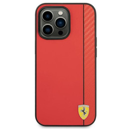 Ferrari Carbon dėklas iPhone 14 Pro - raudonas
