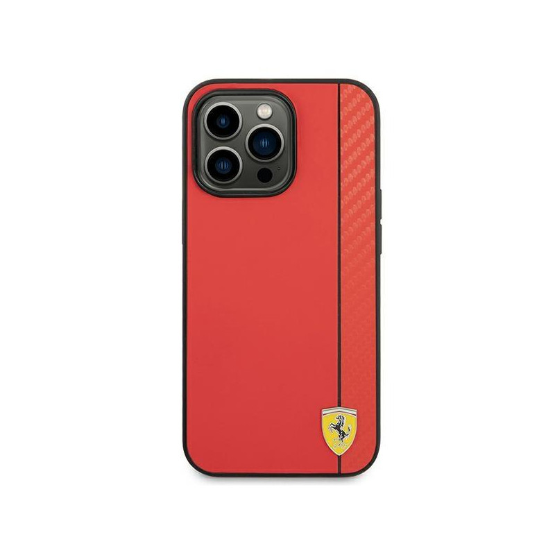 Ferrari Carbon dėklas iPhone 14 Pro - raudonas