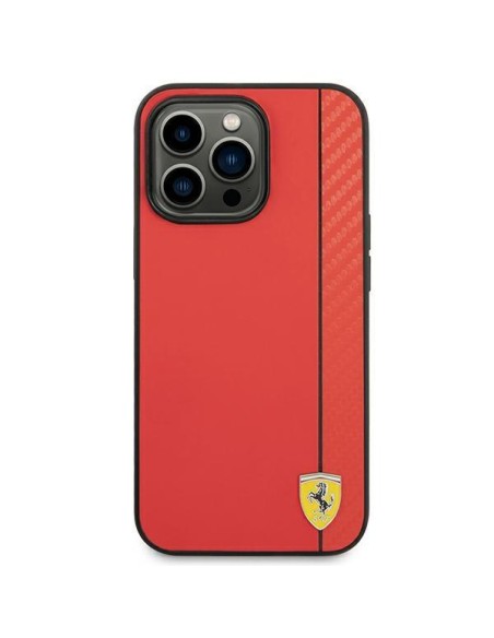 Ferrari Carbon dėklas iPhone 14 Pro - raudonas Ferrari Carbon dėklas iPhone 14 Pro - raudonas