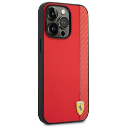 Ferrari Carbon dėklas iPhone 14 Pro - raudonas