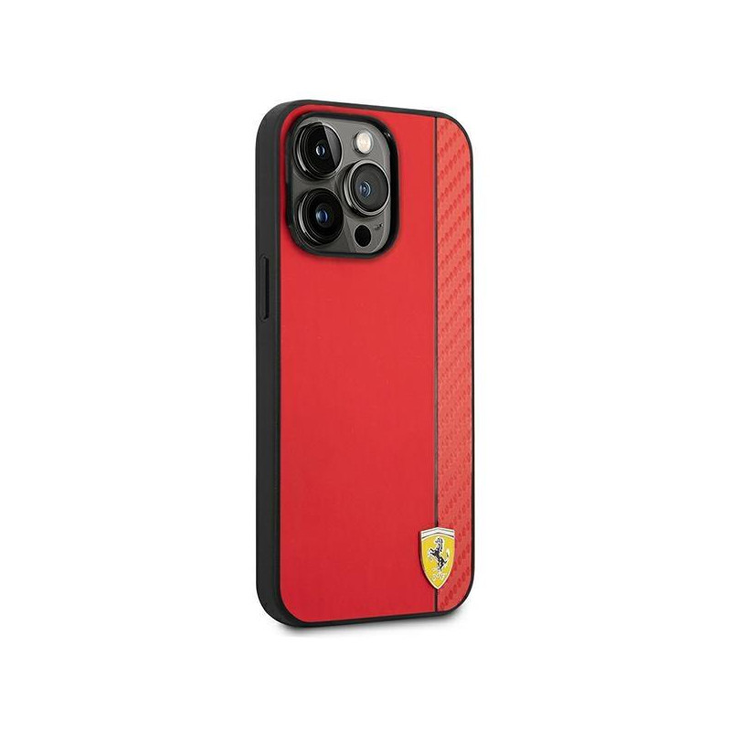Ferrari Carbon dėklas iPhone 14 Pro - raudonas