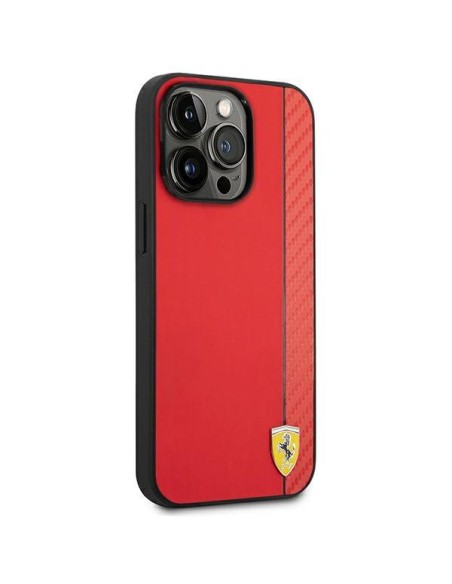 Ferrari Carbon dėklas iPhone 14 Pro - raudonas Ferrari Carbon dėklas iPhone 14 Pro - raudonas