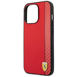 Ferrari Carbon dėklas iPhone 14 Pro - raudonas